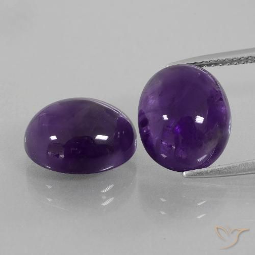 11.17ctw Naturale Viola scuro Ametista, Ovale, Trasparente