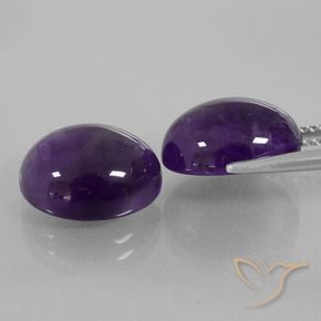 Gemme di Ametista Viola scuro naturale da 11.17 ct, Ovale, Trasparente