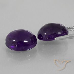Gemme di Ametista Viola scuro naturale da 10.16 ct, Ovale, Trasparente
