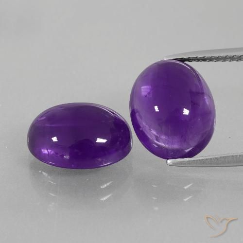9.68ctw Naturale Viola medio Ametista, Ovale, Trasparente