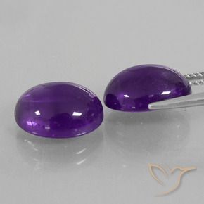 Gemme di Ametista Viola medio naturale da 9.68 ct, Ovale, Trasparente