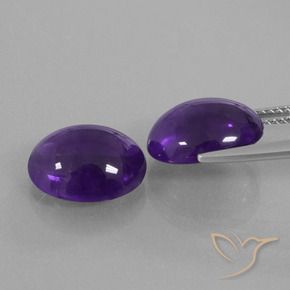 Gemme di Ametista Viola medio naturale da 8.46 ct, Ovale, Trasparente