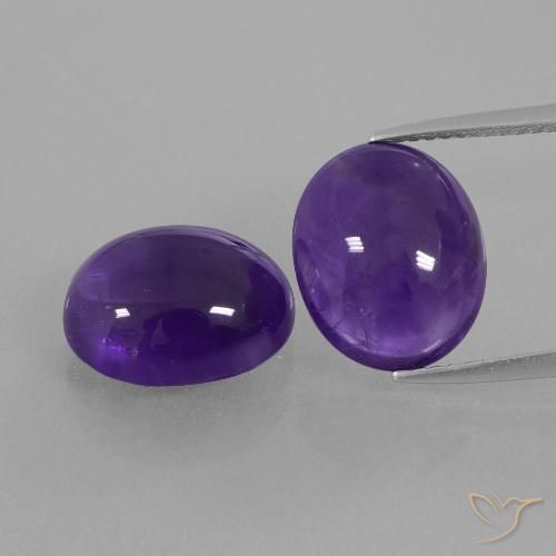 9.73ctw Naturale Viola scuro Ametista, Ovale, Trasparente
