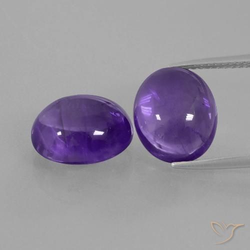 10.22ctw Naturale Viola scuro Ametista, Ovale, Trasparente