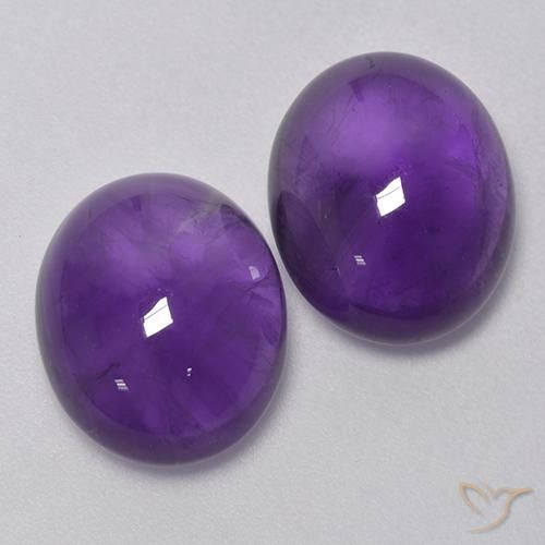 Gemme di Ametista Viola medio naturale da 9.17 ct, Ovale, Trasparente