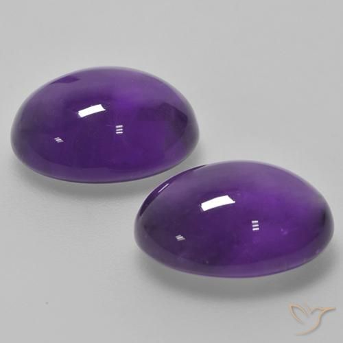 Gemme di Ametista Viola medio naturale da 9.17 ct, Ovale, Trasparente
