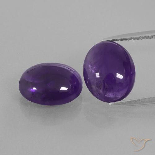 8.87ctw Naturale Viola scuro Ametista, Ovale, Trasparente