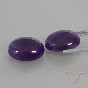Gemme di Ametista Viola scuro naturale da 8.87 ct, Ovale, Trasparente
