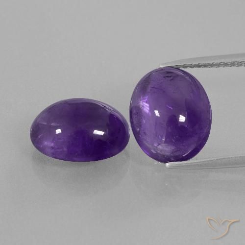 8.64ctw Naturale Viola scuro Ametista, Ovale, Trasparente