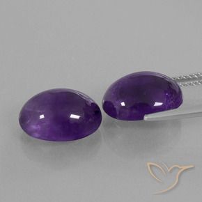 Gemme di Ametista Viola scuro naturale da 8.64 ct, Ovale, Trasparente