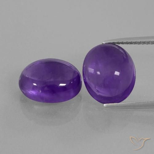 10.12ctw Naturale Viola medio Ametista, Ovale, Trasparente