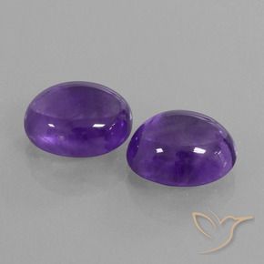 Gemme di Ametista Viola medio naturale da 10.12 ct, Ovale, Trasparente