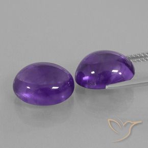 Gemme di Ametista Viola medio naturale da 10.12 ct, Ovale, Trasparente