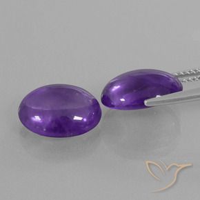 Gemme di Ametista Viola medio naturale da 8.18 ct, Ovale, Trasparente