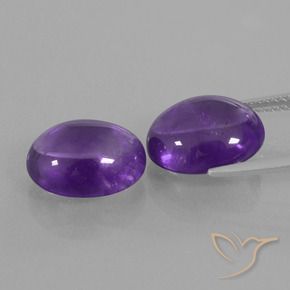 Gemme di Ametista Viola medio naturale da 9.67 ct, Ovale, Trasparente