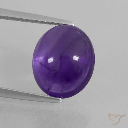 Ametista Viola medio naturale da 5.68 ct, Taglio ovale, Trasparente