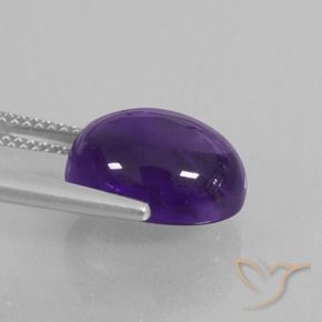 Ametista Viola medio naturale da 5.68 ct, Taglio ovale, Trasparente