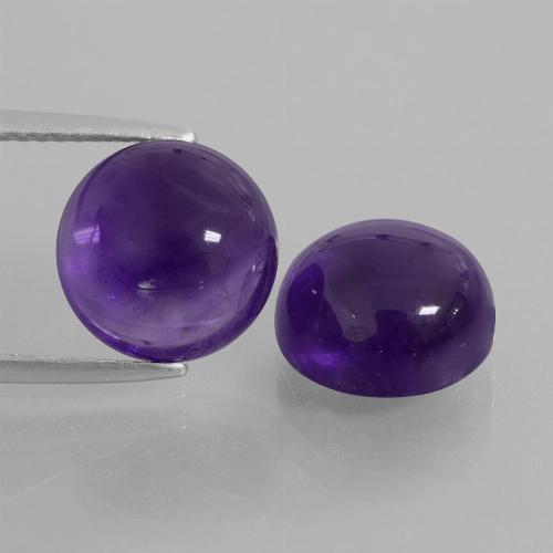 Gemme di ametista viola scuro naturale da 8,92 ct, taglio rotondo, trasparente