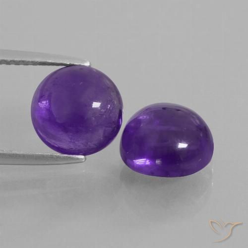 5.78ctw Naturale Viola medio Ametista, Rotondo, Trasparente