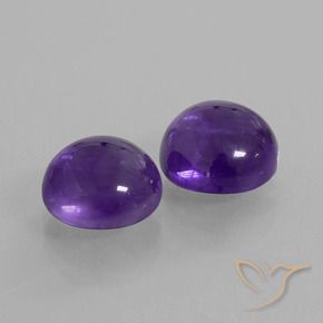 Gemme di Ametista Viola medio naturale da 5.78 ct, Rotondo, Trasparente