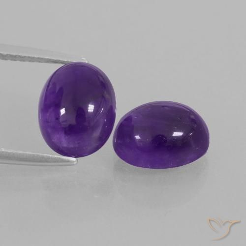 4.40ctw Naturale Viola medio Ametista, Ovale, Trasparente