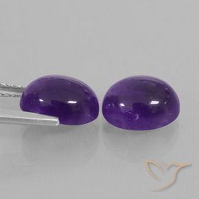 Gemme di Ametista Viola medio naturale da 4.40 ct, Ovale, Trasparente
