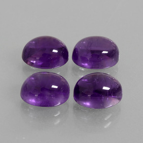 Gemme di Ametista Viola medio naturale da 9,84 ct, Taglio ovale, Trasparente