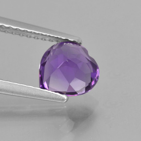 Ametista Viola naturale da 1.09 ct, A forma di cuore, VVS