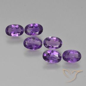 Gemme di Ametista Viola Intenso naturale da 2.23 ct, Ovale, VVS-VS