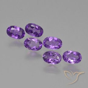 Gemme di Ametista viola vivido naturale da 2.48 ct, Ovale, VVS-VS