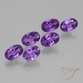 Gemme di Ametista Viola Intenso naturale da 2.56 ct, Ovale, VVS-VS