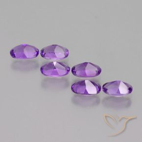 Gemme di Ametista Viola Intenso naturale da 2.50 ct, Ovale, VVS-VS