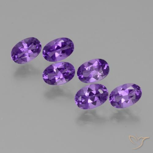 Gemme di Ametista viola vivido naturale da 2.58 ct, Ovale, VVS-VS