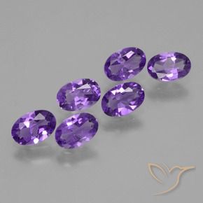 Gemme di Ametista Viola Intenso naturale da 2.18 ct, Ovale, VVS-VS