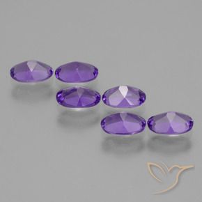Gemme di Ametista Viola Intenso naturale da 2.18 ct, Ovale, VVS-VS