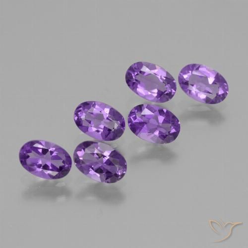 2.50ctw Naturale Viola medio Ametista, Ovale, VVS-VS