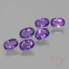 Gemme di Ametista Viola Intenso naturale da 2.27 ct, Ovale, VVS-VS