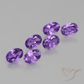Gemme di Ametista Viola medio naturale da 2.35 ct, Ovale, VVS-VS