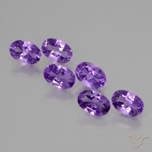 2.50ctw Naturale Viola medio Ametista, Ovale, VVS-VS