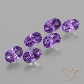 Gemme di Ametista Viola medio naturale da 2.55 ct, Ovale, VVS-VS