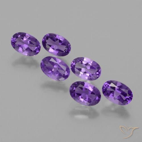 Gemme di ametista viola medio naturale da 2,43 ct, taglio ovale, VVS-VS