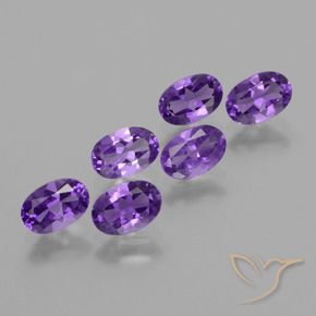 Gemme di ametista viola medio naturale da 2,43 ct, taglio ovale, VVS-VS