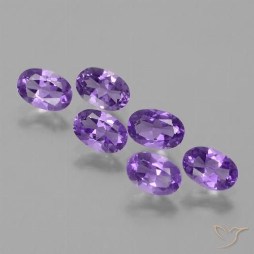 2.50ctw Naturale Viola medio Ametista, Ovale, VVS-VS