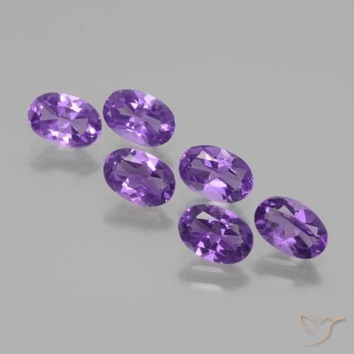 Gemme di Ametista Viola medio naturale da 2.42 ct, Taglio ovale, VVS-VS