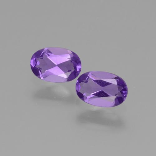 Gemme di Ametista Viola medio naturale da 0.80 ct, Taglio ovale, VVS-VS