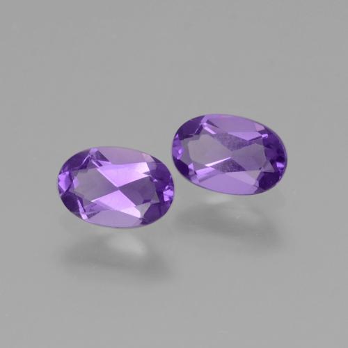 Gemme di Ametista Viola medio naturale da 0.80 ct, Taglio ovale, VVS-VS