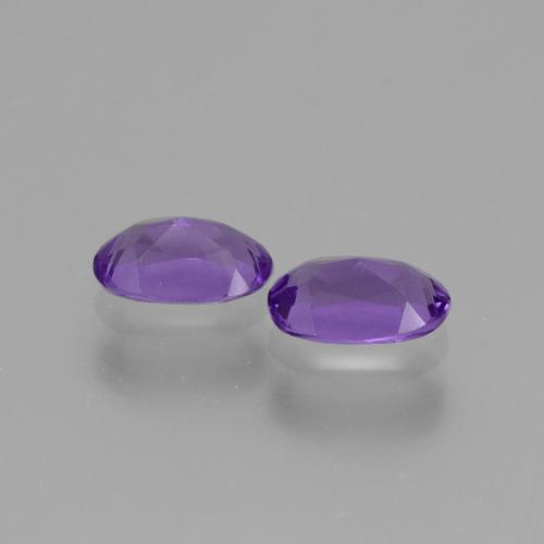Gemme di Ametista Viola medio naturale da 0.80 ct, Taglio ovale, VVS-VS
