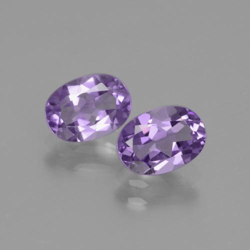 Gemme di ametista viola medio naturale da 1,42 ct, taglio ovale, VVS-VS