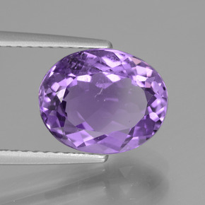 Ametista Viola naturale da 3.14 ct, Taglio ovale, VS-SI