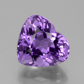 Ametista viola naturale da 4,47 ct, a forma di cuore, VVS-VS